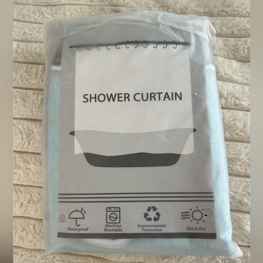 New Blue floral Shower Curtain